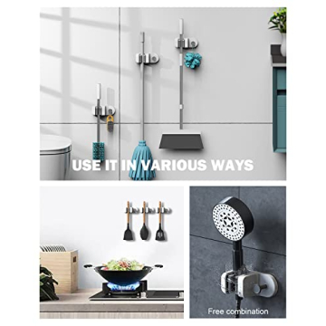 BEZOX Mop Holder - Drill-Free Wall Mount Organizer