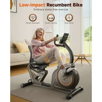 Niceday Recumbent Exercise Bike, Recumbent Bike for Home, Recumbent Stationary Bike 400LBS Weight Capacity, Magnetic Recumbent Bike with Smart APP, LCD Monitor, Heart Rate Handle