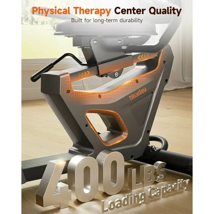 Niceday Recumbent Exercise Bike, Recumbent Bike for Home, Recumbent Stationary Bike 400LBS Weight Capacity, Magnetic Recumbent Bike with Smart APP, LCD Monitor, Heart Rate Handle