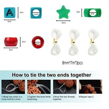 INSCRAFT Pony Beads Set - 3,300 pcs 9mm Pony, Letter & Star Beads in 23 Colors with Elastic String for Bracelet Jewelry Making