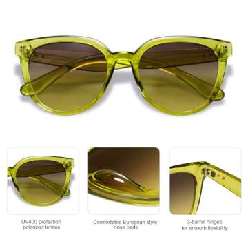 SOJOS Cat Eye Round Polarized Sunglasses for Women