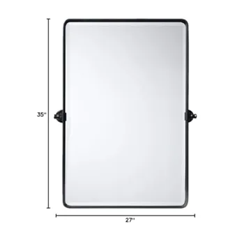 TEHOME Pivot Rectangle Bathroom Vanity Mirror 27 x 35