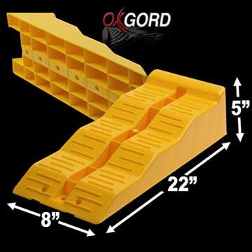 OxGord RV Leveling Ramps - Camper or Trailer Leveler/Wheel Chocks for Stabilizing Uneven Ground and ...