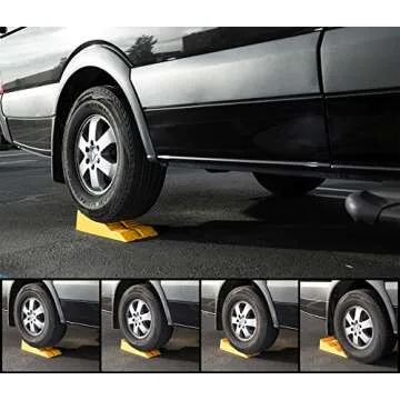 OxGord RV Leveling Ramps - Camper or Trailer Leveler/Wheel Chocks for Stabilizing Uneven Ground and Parking - Set of 2 Blocks, Yellow