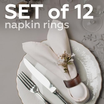 Wooden Napkin Rings Set of 12 for Elegant Table Settings