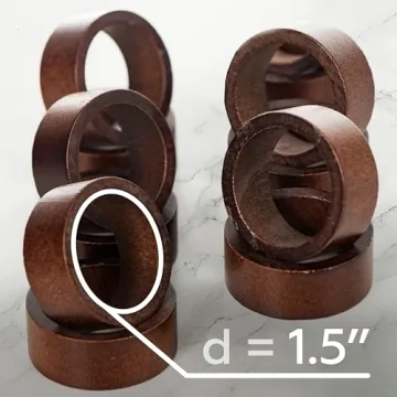 Wooden Napkin Rings Set of 12 for Elegant Table Settings