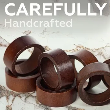 Wooden Napkin Rings Set of 12 for Elegant Table Settings