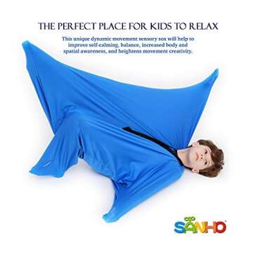 SANHO Yopo Dynamic Movement Sensory Sox, Medium,6-9 years old, 47''HX27''W,Good for Height:41"-51",Updated Version,Blue