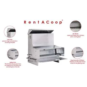 RentACoop Automatic Metal Treadle Feeder - 40lb Capacity