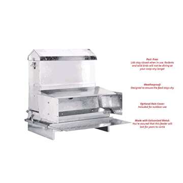 RentACoop Automatic Metal Treadle Feeder - 40lb Capacity