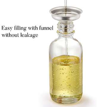 4 Pcs, 2 oz Clear Eye Dropper Bottles with 1 Stainless Steel Funnels & 4 Labels - Black Caps 60ml Thick Glass Tincture Bottles - Leakproof Essential Oils Bottles for Health, Personal Care & Beauty