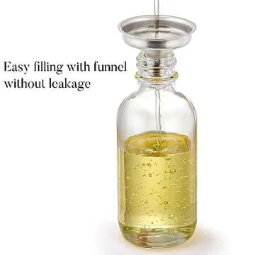 4 Pcs, 2 oz Clear Eye Dropper Bottles with 1 Stainless Steel Funnels & 4 Labels - Black Caps 60ml Thick Glass Tincture Bottles - Leakproof Essential Oils Bottles for Health, Personal Care & Beauty