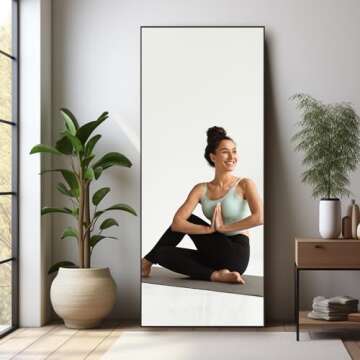 Anpark Black Mirror Full Length 71" x 30" Large Leaning Floor Mirror Bedroom Full Body Dressing Mirror for Wall Living Room Hanging Wall Mounted Mirror for Home Decor