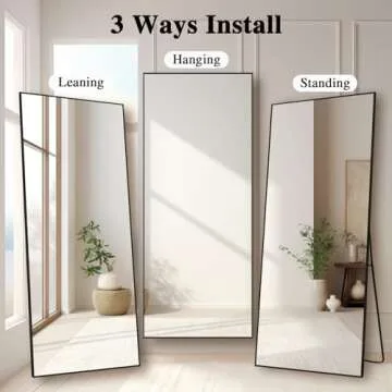 Anpark Black Mirror Full Length 71" x 30" Large Leaning Floor Mirror Bedroom Full Body Dressing Mirror for Wall Living Room Hanging Wall Mounted Mirror for Home Decor