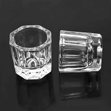 GBSTORE 2 Nail Art Acrylic Liquid Powder Dappen Dish Glass Crystal Cup Glassware Tools