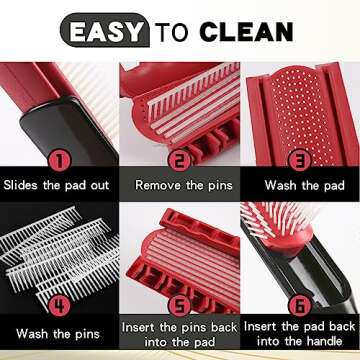 Hair Brush for Women Men Curly Wet or Dry Hair Classic Detangling Brushes 7 Row for Natural Thick Hair, Blow Styling Separating, Shaping Defining Curls Tools Travel Bristle Black Hairbrush