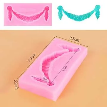 Rainmae Baroque Style Curlicues Scroll Lace Fondant Silicone Mold for Filigree Mold 3D Sculpted Flower Cake Border Decoration, Cupcake Topper, Jewelry, Polymer Clay, Crafting Projects