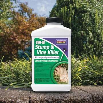 Bonide 2746 Stump & Vine Killer Concentrate, 8 oz Stumps and Vines Without harming Turf. Contains Brush Easy Application. Kills Oak, Poison Ivy and More, 1