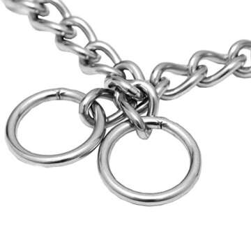 SGODA Chain Dog Training Choke Collar, 304 Stainless Steel, Total Length 26 in, 4 mm