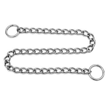 SGODA Chain Dog Training Choke Collar, 304 Stainless Steel, Total Length 26 in, 4 mm