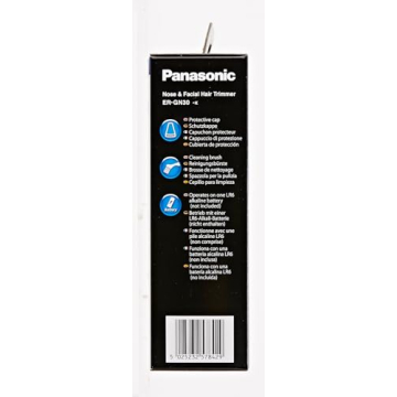 Panasonic ER-GN30-K Nose, Ear n Facial Hair Trimmer Wet/Dry with Vortex Cleaning System, Black