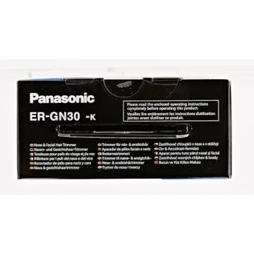 Panasonic ER-GN30-K Nose, Ear n Facial Hair Trimmer Wet/Dry with Vortex Cleaning System, Black