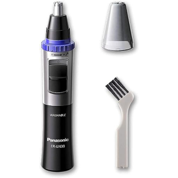 Panasonic ER-GN30-K Nose, Ear n Facial Hair Trimmer Wet/Dry with Vortex Cleaning System, Black