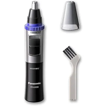 Panasonic ER-GN30-K Nose, Ear n Facial Hair Trimmer Wet/Dry with Vortex Cleaning System, Black