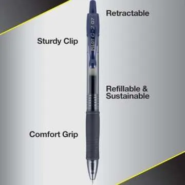 Pilot G2 Premium Gel Pens, Fine Point Navy Blue - Pack of 12