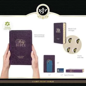 KJV Giant Print Bible with Floral Design for Easy Reading