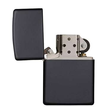 Zippo Classic Black Matte Pocket Lighter - Windproof Design