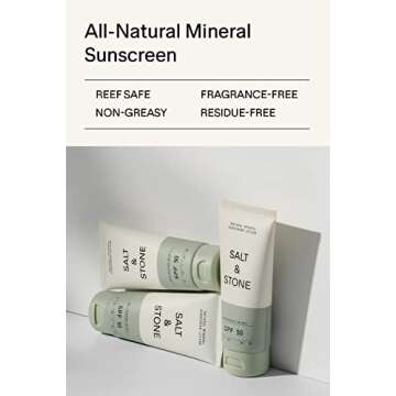 SALT & STONE SPF 50 Natural Mineral Sunscreen Lotion | Made with Non-Nano Zinc Oxide | Broad Spectrum Sun Protection | Water Resistant & Reef Safe | Cruelty-Free & Vegan (3 fl oz)