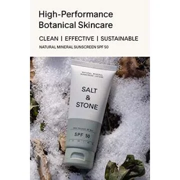 SALT & STONE SPF 50 Natural Mineral Sunscreen Lotion | Made with Non-Nano Zinc Oxide | Broad Spectrum Sun Protection | Water Resistant & Reef Safe | Cruelty-Free & Vegan (3 fl oz)