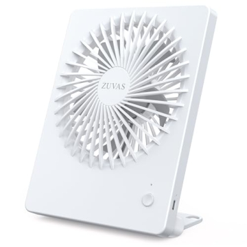 Zuvas Desk Fan Battery Operated Fan Rechargeable 180°Tilt Folding Personal Fan Ultra Quiet Small Po...