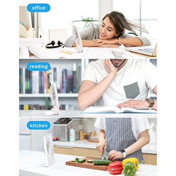 Zuvas Portable Desk Fan Rechargeable Ultra Quiet 3 Speeds
