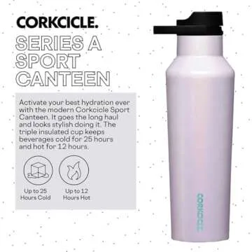Corkcicle Sport Canteen Insulated Tumbler, Unicorn Magic, 20 oz – Reusable Water Bottle Keeps Beve...