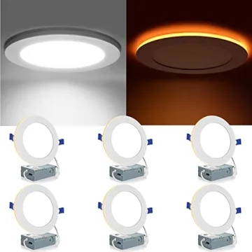 Meconard 6 Pack 6 Inch 5CCT LED Recessed Lighting with Night Light