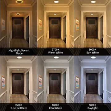 Meconard 5CCT LED Recessed Lights with Night Light Feature