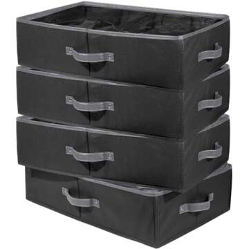 Preboun 4 Pack Clear Top Christmas Nutcracker Storage Box Christmas Figurine Storage Box Containers Ornament Storage Box Christmas Storage Container Each Holds 4 Figurines up to 16 Inches(Black)