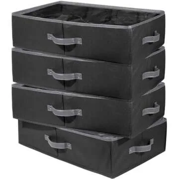 Preboun 4 Pack Clear Top Christmas Nutcracker Storage Box Christmas Figurine Storage Box Containers Ornament Storage Box Christmas Storage Container Each Holds 4 Figurines up to 16 Inches(Black)