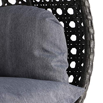 LeisureMod Wicker Double Egg Swing Chair - Cozy Outdoor Seating