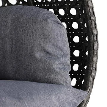 LeisureMod Wicker Double Egg Swing Chair - Cozy Outdoor Seating