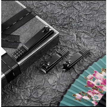 Durable 3PCS Black Nail Clippers Set for All Nail Types
