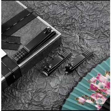 Durable 3PCS Black Nail Clippers Set for All Nail Types