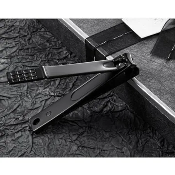 Durable 3PCS Black Nail Clippers Set for All Nail Types