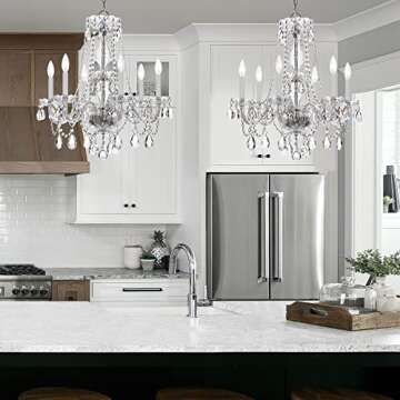 Crystorama 5086-PB-CL-MWP Traditional Crystal Chandelier, 6-Light 360 Total Watts, Polished Brass