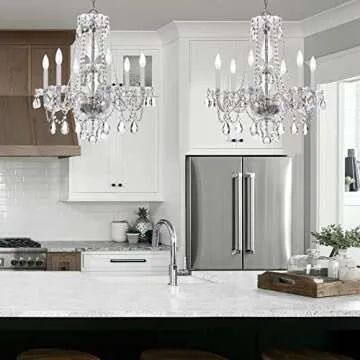 Crystorama 5086-PB-CL-MWP Traditional Crystal Chandelier, 6-Light 360 Total Watts, Polished Brass