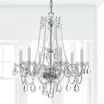 Crystorama 5086-PB-CL-MWP Traditional Crystal Chandelier, 6-Light 360 Total Watts, Polished Brass