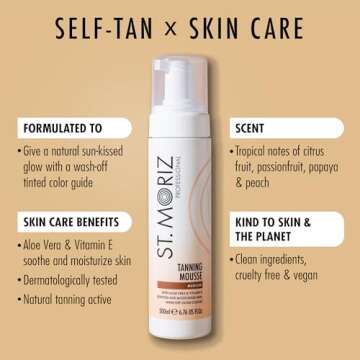 St Moriz Professional Medium Self Tanner Mousse | Vegan & Hydrating Tan Foam - 200ml