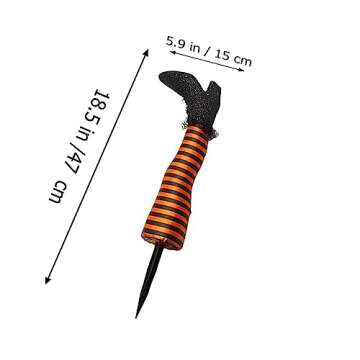 BinaryABC Halloween Witch Leg Yard Stakes,Hallloween Upside Down Witch Legs,Wicked Witch Legs,Hallween Outdoor Lawn Decorations,Halloween Haunted House Decor (Orange)